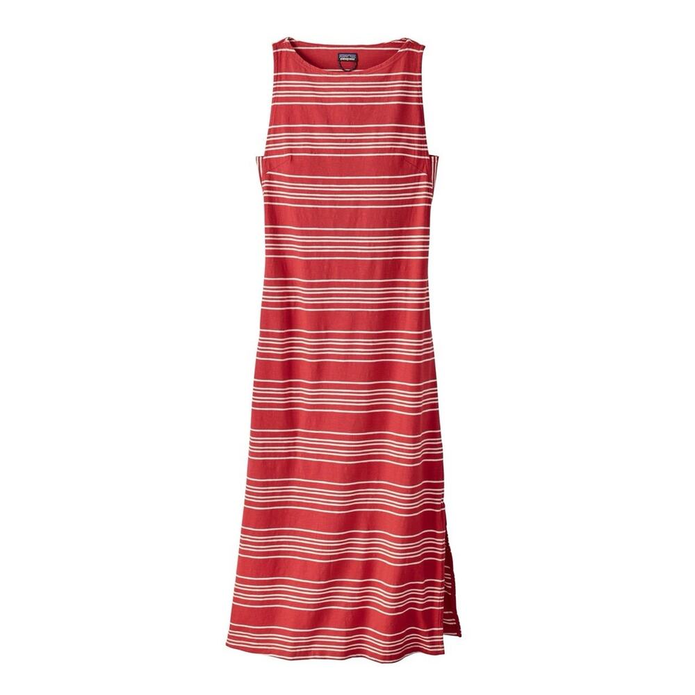 Patagonia Women’s Amber Dawn Tank Midi Dress Striped Red Size Medium